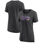 Heather Charcoal Los Angeles Lakers Women's League Leader Tri-Blend T-Shirt | NBA