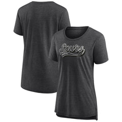 Heather Charcoal San Antonio Spurs Women's League Leader Tri-Blend T-Shirt | NBA
