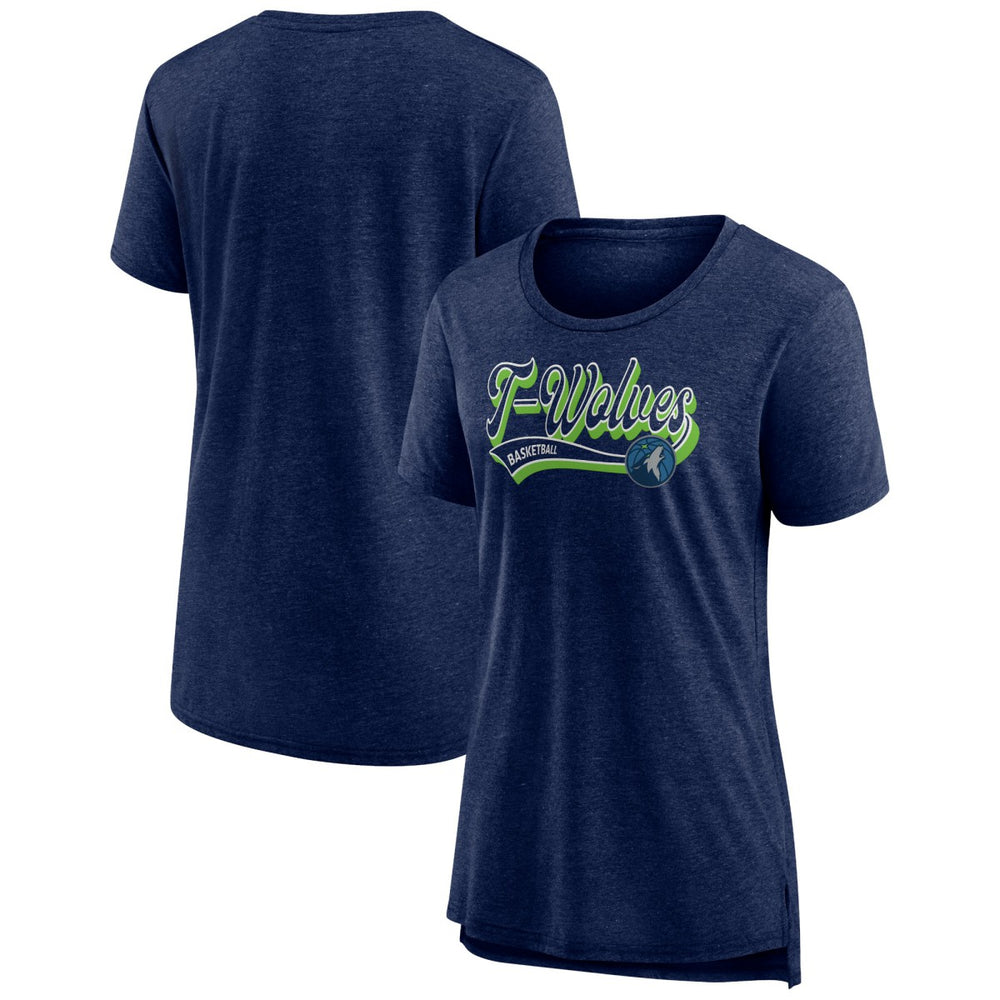 Heather Navy Minnesota Timberwolves Women's League Leader Tri-Blend T-Shirt | NBA