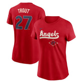 Mike Trout Los Angeles Angels Nike Women's 2024 City Connect Fuse Player Name & Number T-Shirt - MLB T-shirts