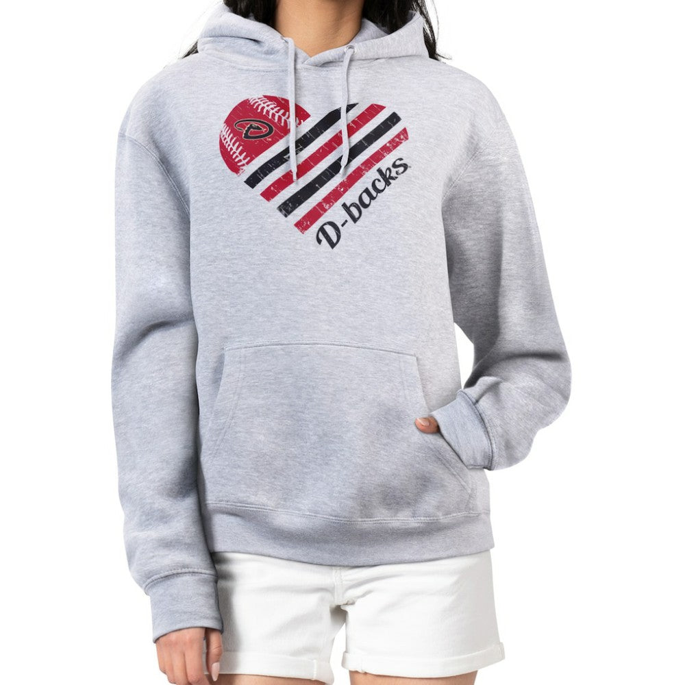 Arizona Diamondbacks G-III 4Her by Carl Banks Women's Heart Fleece Pullover Hoodie - MLB Hoodies
