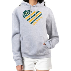 Athletics G-III 4Her by Carl Banks Women's Heart Fleece Pullover Hoodie - MLB Hoodies