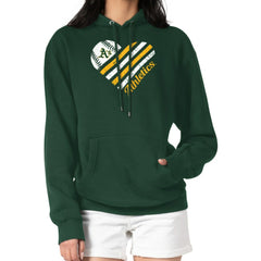 Athletics G-III 4Her by Carl Banks Women's Heart Fleece Pullover Hoodie - MLB Hoodies