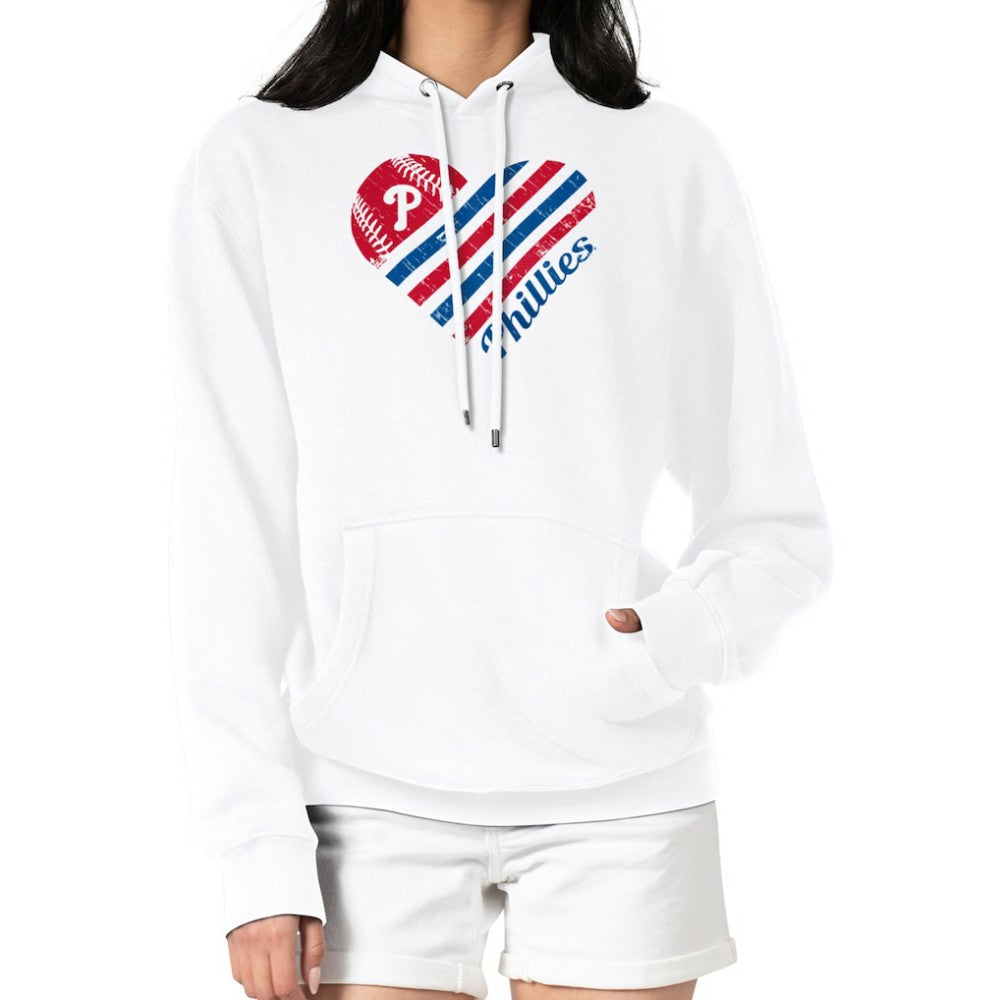 Philadelphia Phillies G-III 4Her by Carl Banks Women's Heart Fleece Pullover Hoodie - MLB Hoodies