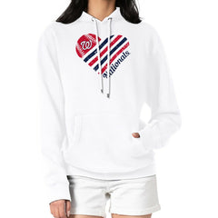 Washington Nationals G-III 4Her by Carl Banks Women's Heart Fleece Pullover Hoodie - MLB Hoodies