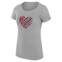 Boston Red Sox G-III 4Her by Carl Banks Women's Super-Slim Fit Lightweight Heart Graphic T-Shirt - MLB T-shirts