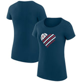 Cleveland Guardians G-III 4Her by Carl Banks Women's Super-Slim Fit Lightweight Heart Graphic T-Shirt - MLB T-shirts