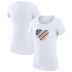Detroit Tigers G-III 4Her by Carl Banks Women's Super-Slim Fit Lightweight Heart Graphic T-Shirt - MLB T-shirts
