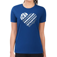 Los Angeles Dodgers G-III 4Her by Carl Banks Women's Super-Slim Fit Lightweight Heart Graphic T-Shirt - MLB T-shirts