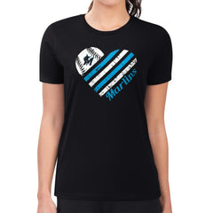 Miami Marlins G-III 4Her by Carl Banks Women's Super-Slim Fit Lightweight Heart Graphic T-Shirt - MLB T-shirts