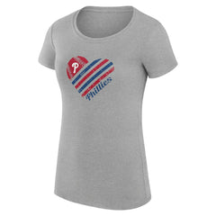 Philadelphia Phillies G-III 4Her by Carl Banks Women's Super-Slim Fit Lightweight Heart Graphic T-Shirt - MLB T-shirts