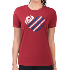 Philadelphia Phillies G-III 4Her by Carl Banks Women's Super-Slim Fit Lightweight Heart Graphic T-Shirt - MLB T-shirts