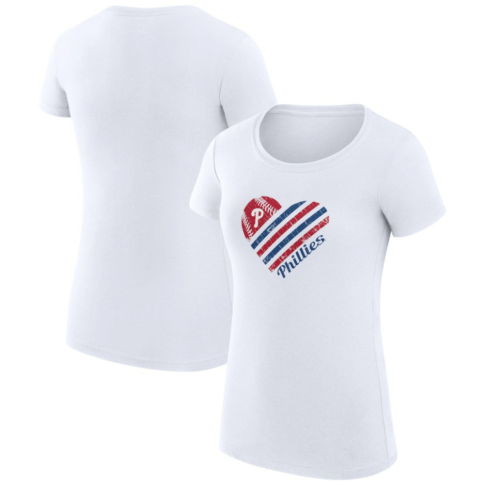 Philadelphia Phillies G-III 4Her by Carl Banks Women's Super-Slim Fit Lightweight Heart Graphic T-Shirt - MLB T-shirts