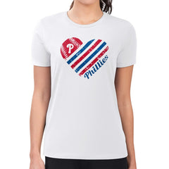 Philadelphia Phillies G-III 4Her by Carl Banks Women's Super-Slim Fit Lightweight Heart Graphic T-Shirt - MLB T-shirts