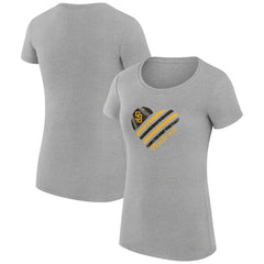 San Diego Padres G-III 4Her by Carl Banks Women's Super-Slim Fit Lightweight Heart Graphic T-Shirt - MLB T-shirts