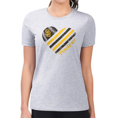 San Diego Padres G-III 4Her by Carl Banks Women's Super-Slim Fit Lightweight Heart Graphic T-Shirt - MLB T-shirts