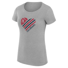 St. Louis Cardinals G-III 4Her by Carl Banks Women's Super-Slim Fit Lightweight Heart Graphic T-Shirt - MLB T-shirts