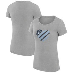 Tampa Bay Rays G-III 4Her by Carl Banks Women's Super-Slim Fit Lightweight Heart Graphic T-Shirt - MLB T-shirts