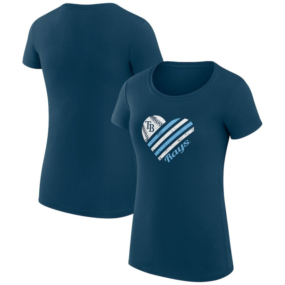 Tampa Bay Rays G-III 4Her by Carl Banks Women's Super-Slim Fit Lightweight Heart Graphic T-Shirt - MLB T-shirts