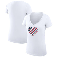 Atlanta Braves G-III 4Her by Carl Banks Women's Super-Slim Fit Lightweight Heart V-Neck T-Shirt - MLB T-shirts