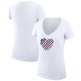 Chicago Cubs G-III 4Her by Carl Banks Women's Super-Slim Fit Lightweight Heart V-Neck T-Shirt - MLB T-shirts