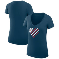 Cleveland Guardians G-III 4Her by Carl Banks Women's Super-Slim Fit Lightweight Heart V-Neck T-Shirt - MLB T-shirts