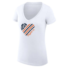 Detroit Tigers G-III 4Her by Carl Banks Women's Super-Slim Fit Lightweight Heart V-Neck T-Shirt - MLB T-shirts