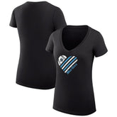 Miami Marlins G-III 4Her by Carl Banks Women's Super-Slim Fit Lightweight Heart V-Neck T-Shirt - MLB T-shirts