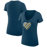 Milwaukee Brewers G-III 4Her by Carl Banks Women's Super-Slim Fit Lightweight Heart V-Neck T-Shirt - MLB T-shirts