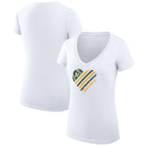 Athletics G-III 4Her by Carl Banks Women's Super-Slim Fit Lightweight Heart V-Neck T-Shirt - MLB T-shirts