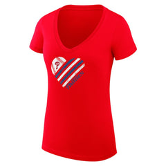 Philadelphia Phillies G-III 4Her by Carl Banks Women's Super-Slim Fit Lightweight Heart V-Neck T-Shirt - MLB T-shirts