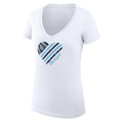Tampa Bay Rays G-III 4Her by Carl Banks Women's Super-Slim Fit Lightweight Heart V-Neck T-Shirt - MLB T-shirts