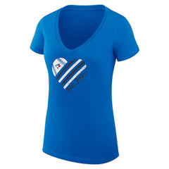 Toronto Blue Jays G-III 4Her by Carl Banks Women's Super-Slim Fit Lightweight Heart V-Neck T-Shirt - MLB T-shirts