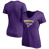 Minnesota Vikings Women's Depth Chart V-Neck T-Shirt | NFL Outlet