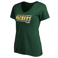 Green Bay Packers Women's Mascot In Bounds V-Neck T-Shirt | NFL Discount