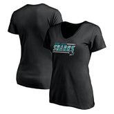 San Jose Sharks Women's Mascot In Bounds V-Neck T-Shirt - NHL T-shirts
