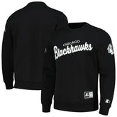 Chicago Blackhawks Starter x NHL Black Ice Cross Check Pullover Sweatshirt - NHL Sweatshirts