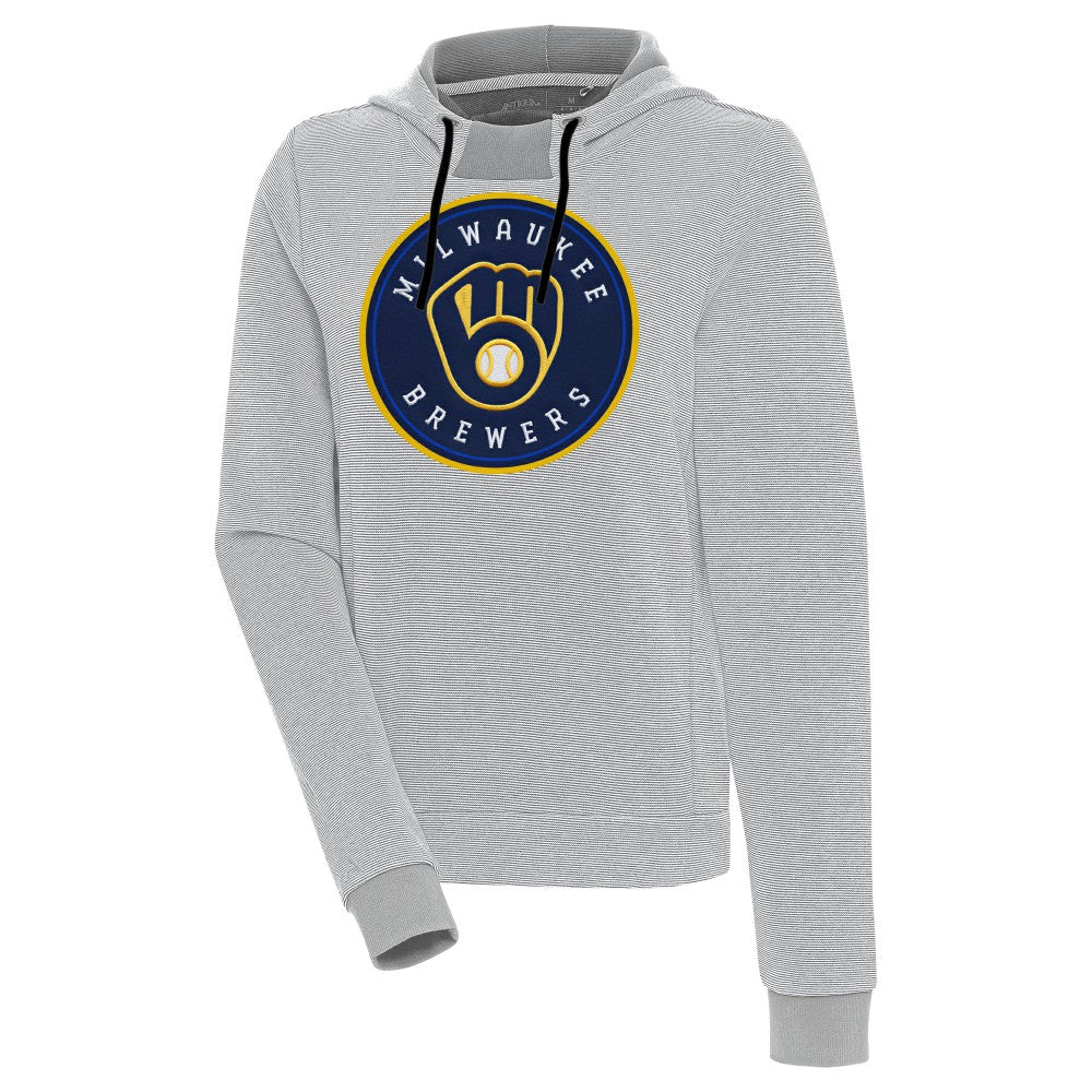 Milwaukee Brewers Antigua Women's Axe Bunker Tri-Blend Pullover Hoodie - MLB Hoodies