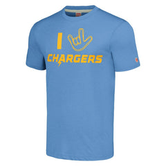 Los Angeles Chargers Homage Unisex The NFL ASL Collection by Love Sign Tri-Blend T-Shirt | NFL Outlet