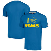 Los Angeles Rams Homage Unisex The NFL ASL Collection by Love Sign Tri-Blend T-Shirt | NFL Discount