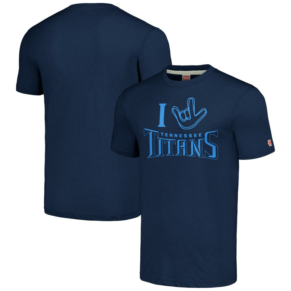 Tennessee Titans Homage Unisex The NFL ASL Collection by Love Sign Tri-Blend T-Shirt | NFL Online