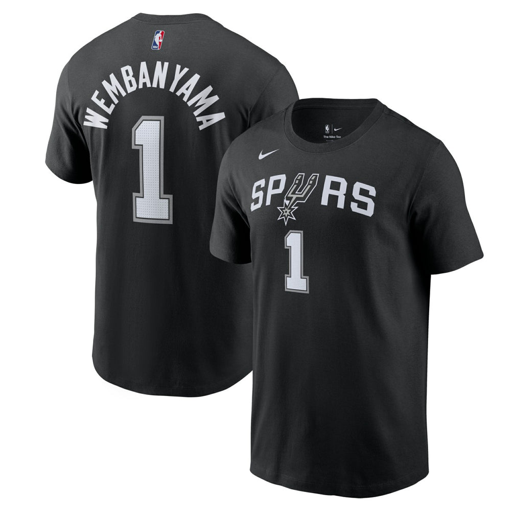 Black Victor Wembanyama San Antonio Spurs Icon 2022/23 Name & Number T-Shirt | NBA