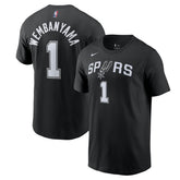 Black Victor Wembanyama San Antonio Spurs Icon 2022/23 Name & Number T-Shirt | NBA