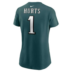 Philadelphia Eagles Jalen Hurts Women's Player Name & Number T-Shirt | NFL Discount
