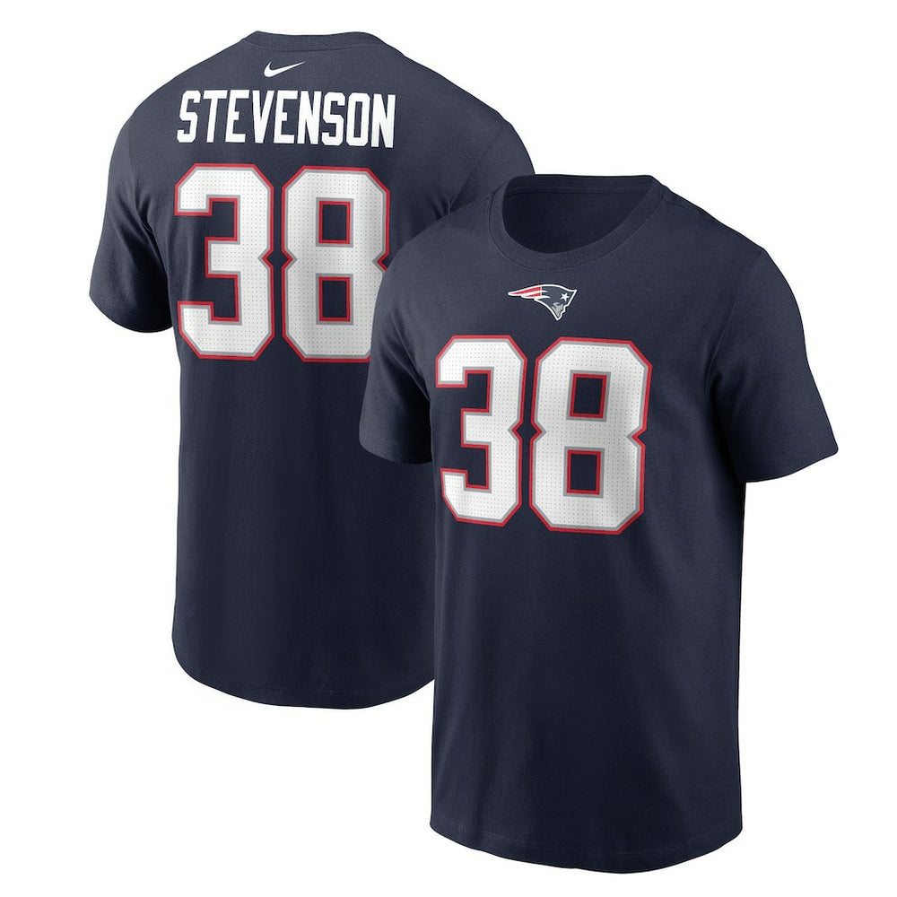 New England Patriots Rhamondre Stevenson Player Name & Number T-Shirt | NFL New