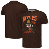 Cleveland Browns Myles Garrett Homage Unisex Caricature Player Tri-Blend T-Shirt | NFL Hot