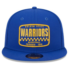 Royal Golden State Warriors Rally Drive Finish Line Patch 9FIFTY Snapback Hat sale | NBA