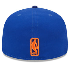 Blue New York Knicks Rally Drive Checkerboard 59FIFTY Crown Fitted Hat | NBA