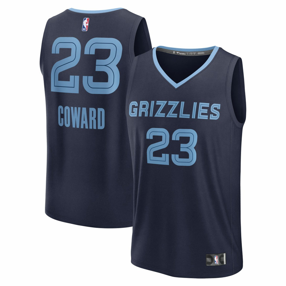 Navy Cedric Coward Memphis Grizzlies 2025 NBA Draft First Round Pick Fast Break Replica Jersey | NBA