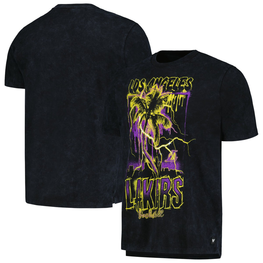 Black Los Angeles Lakers The Wild Collective Unisex Tour Band T-Shirt | NBA